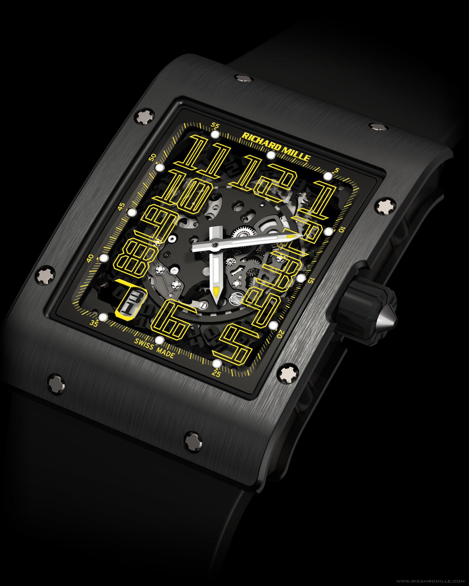 Replica Richard Mille RM 016 Automatic America Yellow Black Titanium Watch Replica Richard Mille RM 016 Automatic America Yellow Black Titanium Watch